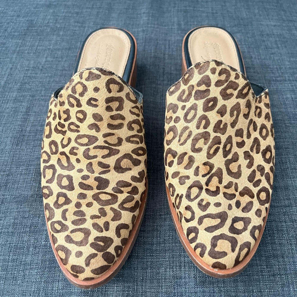 Soludos leopard print mules